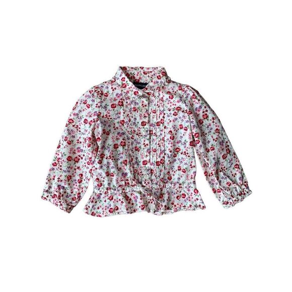 Ralph Lauren Baby Girl Floral Print Button Down Shirt - Picture 2 of 8